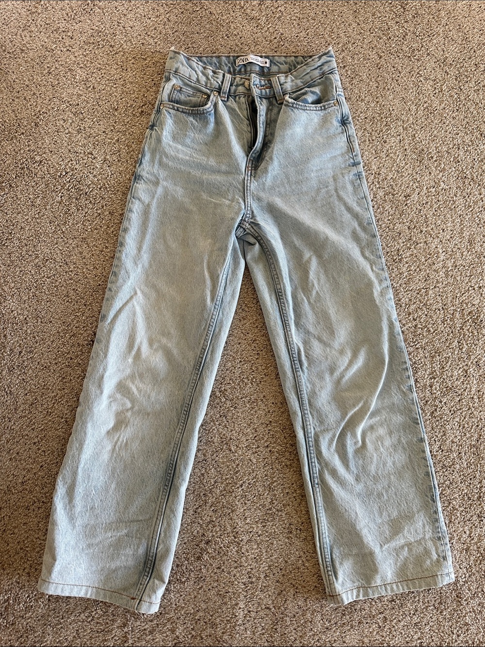 Zara Light Wash Straight Leg Jeans